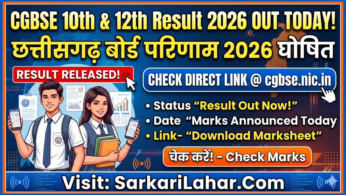 Chhattisgarh Board Class 10th, 12th Result 2026